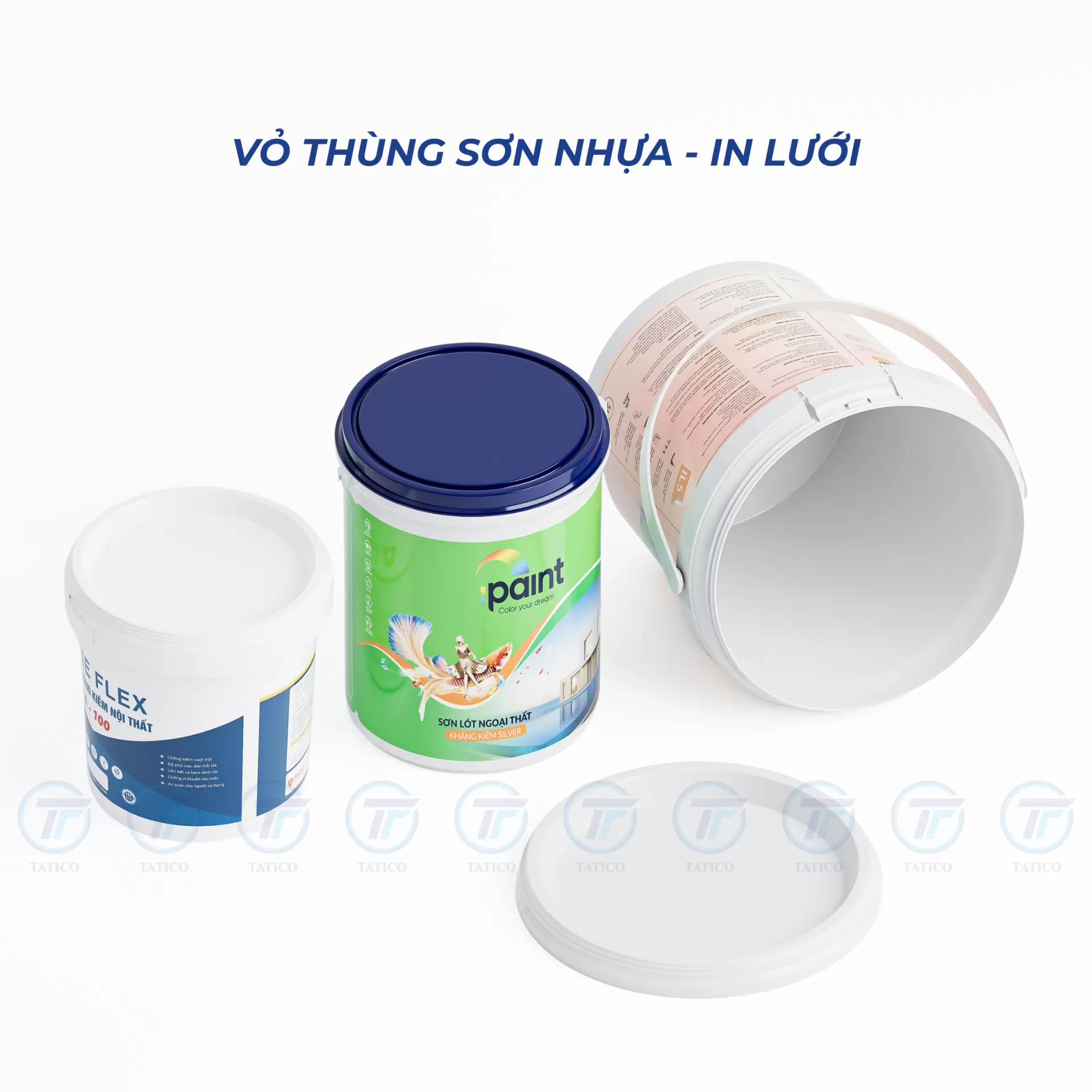 Vỏ thùng sơn nhựa Tatico in lưới